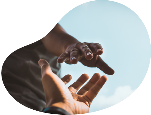 Hands grasping hands