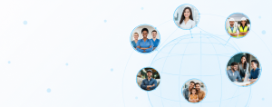Diverse employee groups represented in bubbles illustrating ICHRA employee classe