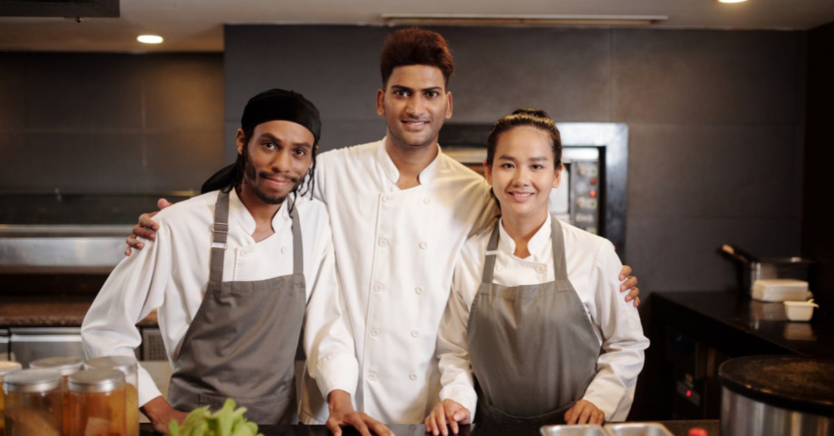 restaurant workers in a kitchen